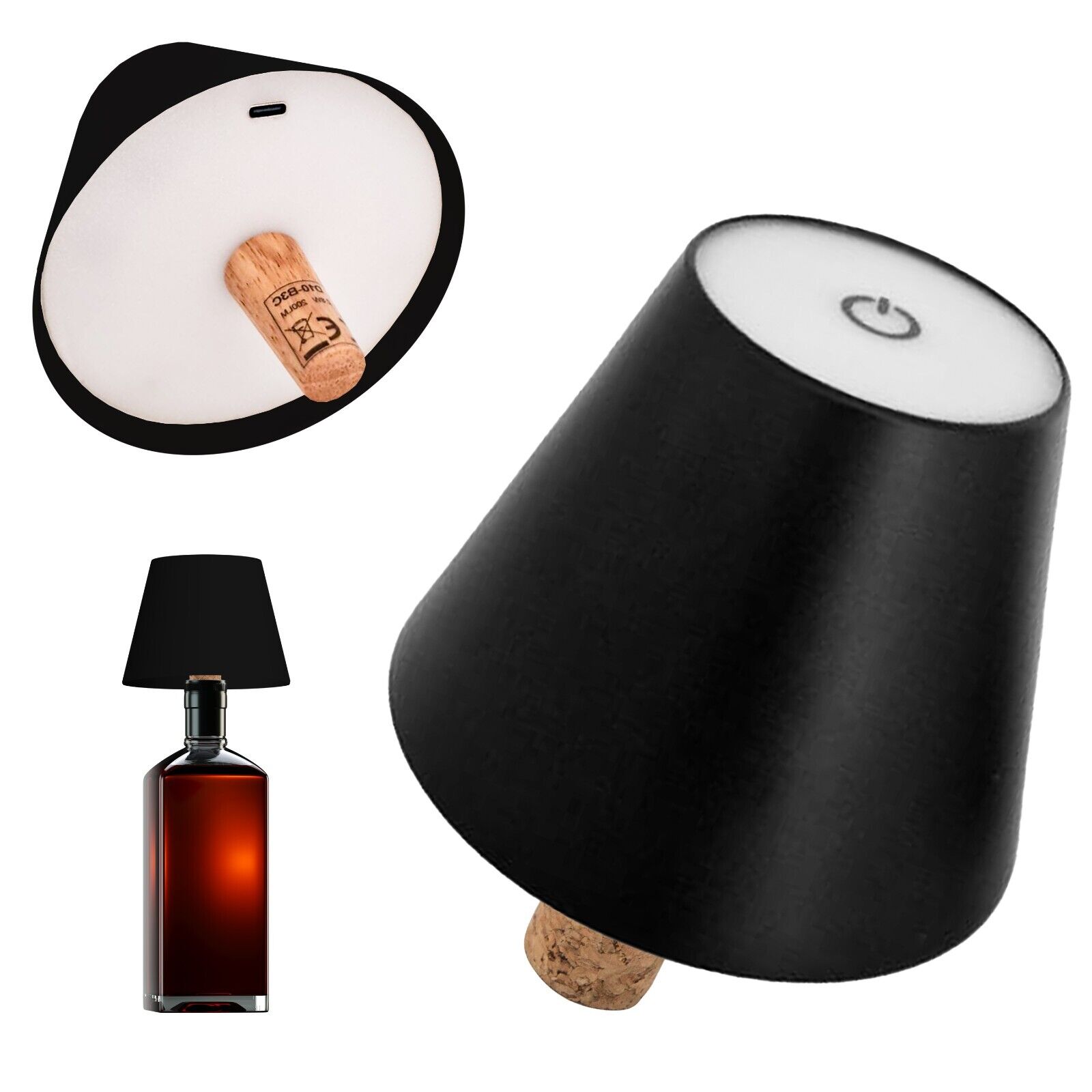 Jeebel Lampada LED Per Bottiglie 5200mAh – Luce D'Ambiente Portatile Con Touch, 3 Modalità E Dimmer – Perfetta Per Ristoranti, Bar, Campeggio E Serate Romantiche