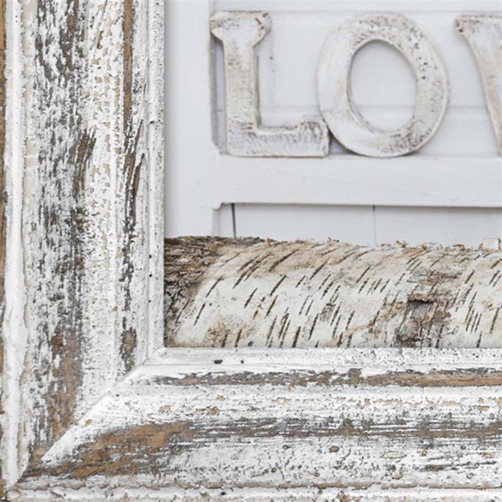 Tableau inscription amour bougies coeur bouleau bois rustique - 60 x 40 cm - 5