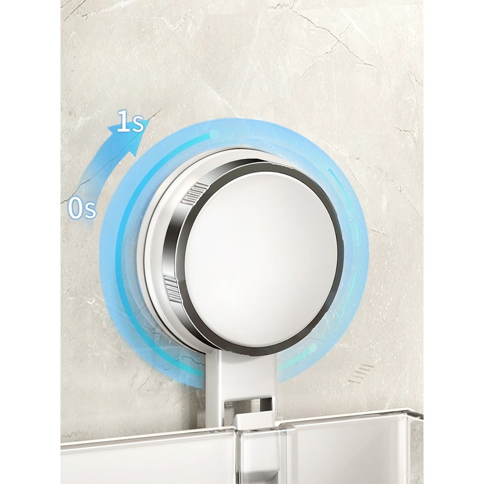 Estante con ventosa para baño – Estante de almacenamiento sin perforación para lavabo, inodoro y pared - 2