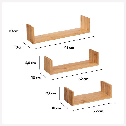 3 étagères murales 