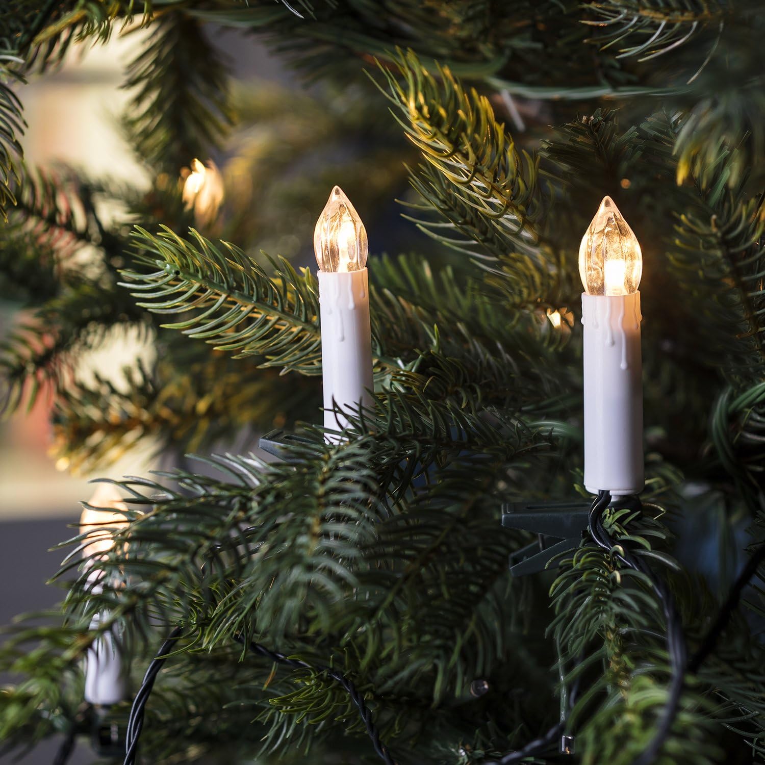 FREEPOWER 20 Candele LED Albero di Natale con Telecomando Timer Fiamma Tremolante, Senza Fili, Luce Bianca Calda, Dimmable, Interni Esterni Impermeabili, Decorazioni Natalizie(Include 20 batterie