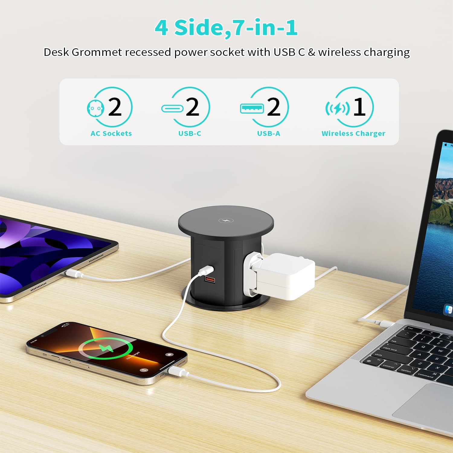 Prise électrique standard européenne avec charge sans fil 15 W ...