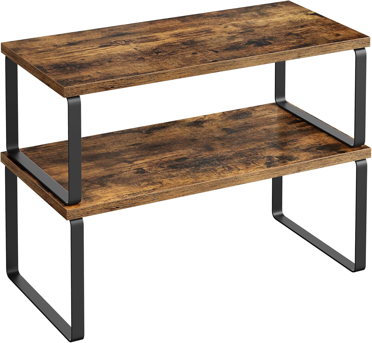 Songmics Juego De 2 Especiero, Estante De Cocina Extensible, Especiero De Metal Y Madera De Ingeniería, Tinta Y Rústico Negro/Marrón , Leroy Merlin