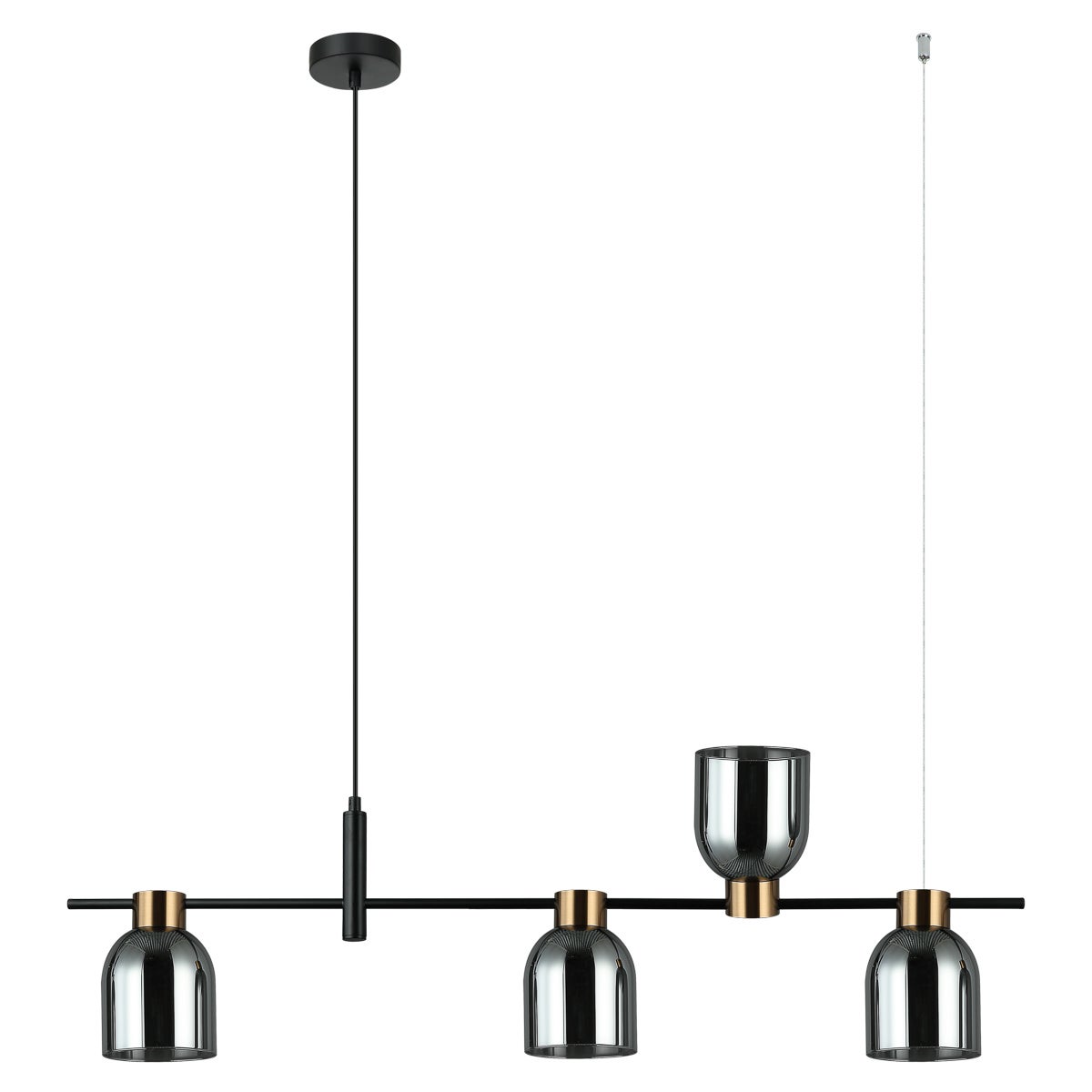 Lampa wisząca asymetryczna Servio czarna 4xE14x40W metal wym:102x102x12cm IP20 Italux