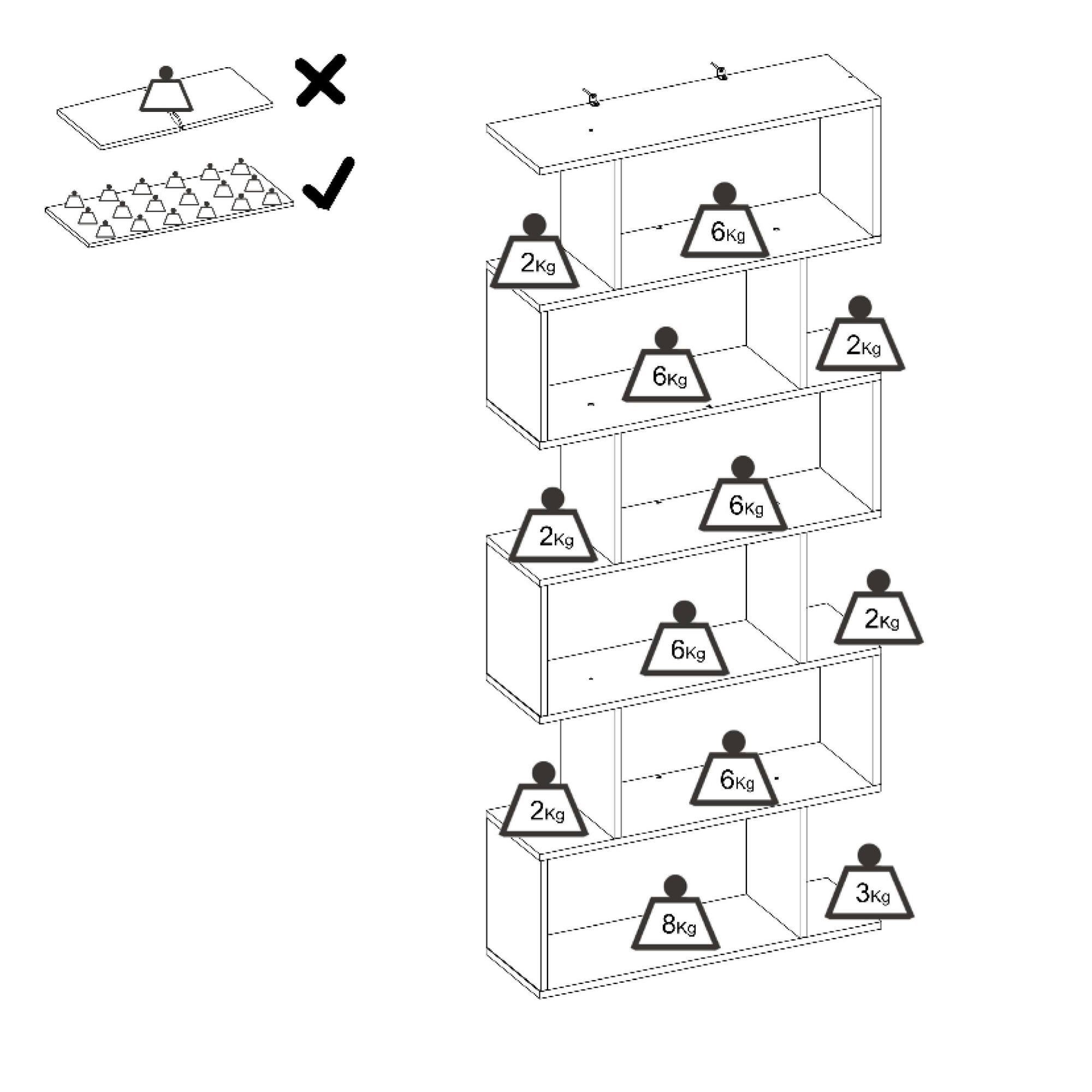 Etagère haute TOMINI - 6 cases - Coloris : Blanc - 5