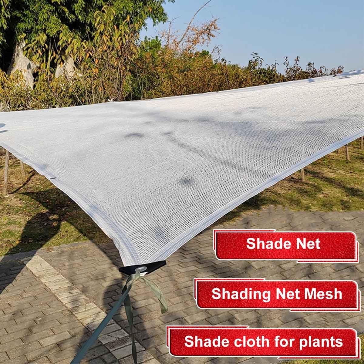 Filet D'ombrage, Voile D'ombrage 50% Sunblock Tissu D'ombrage Blanc HDPE Filet Résistant pour Serre(2x4.0m(6.6x13ft)) - 2