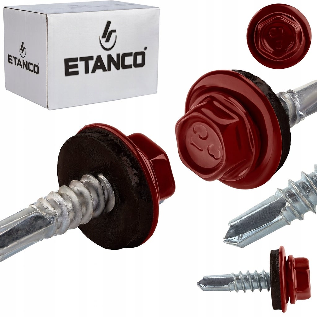 Wkręty samowiercące do stali, metalu ETANCO GT5 5,5x25mm RAL 3009 250 szt.