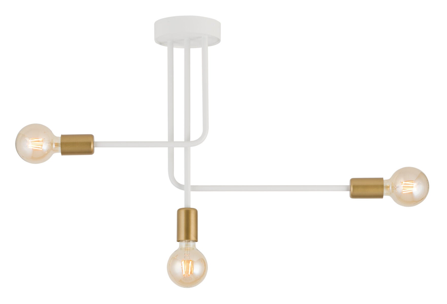 Lampa sufitowa wisząca Gino biało-złota 3xE27x15W dekoracyjna wym: 44 x 64 x 13 cm metal SIGMA