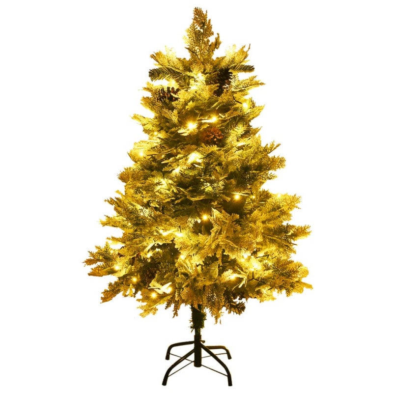 vidaXL Albero di Natale Preilluminato con Pigne Verde 120 cm PVC e PE - 4
