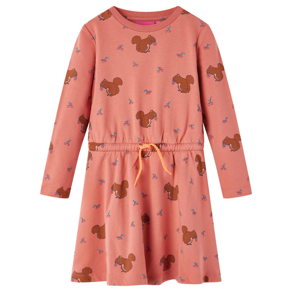 Abito Estivo Bambina Brandsseller In Cotone - Azzurro Con Motivi, Taglia 122-128 Cm, Senza Maniche