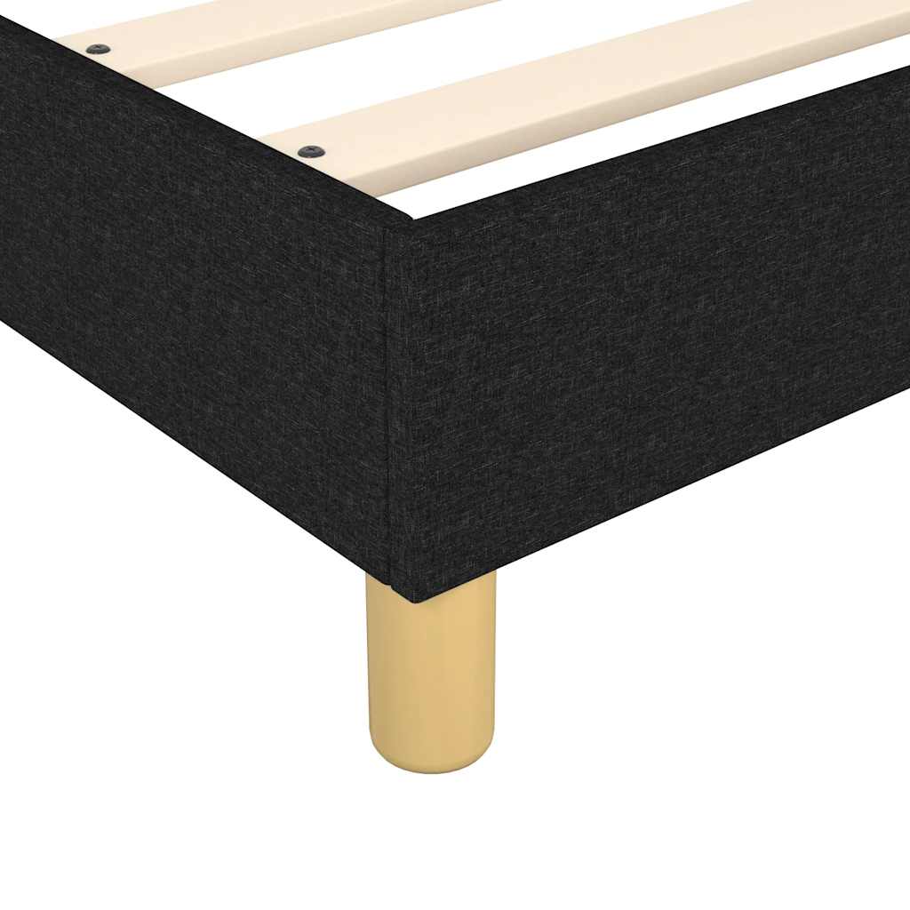 Cadre de lit sans matelas noir 200 x 200 cm tissu - 7