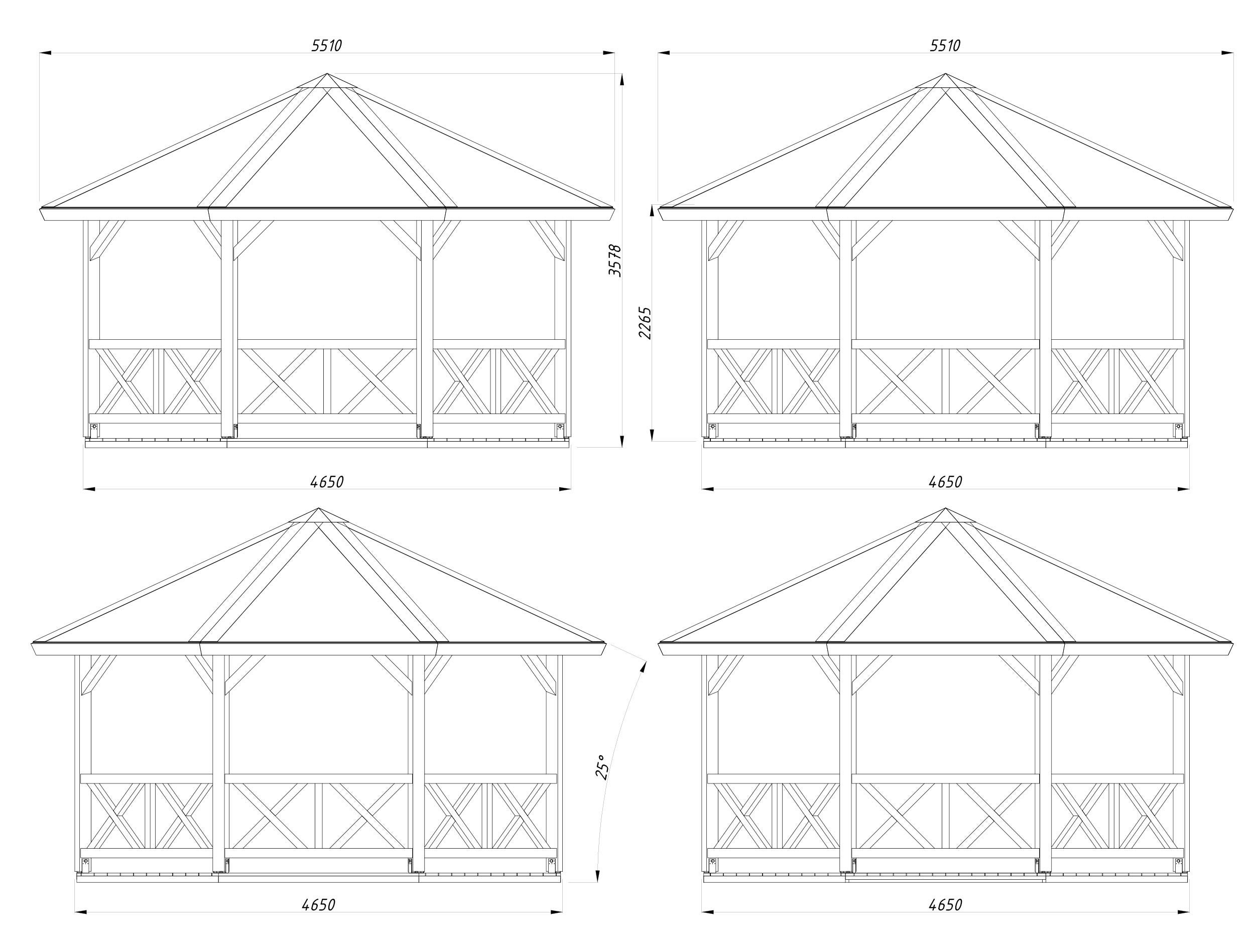 Kiosque de jardin en bois Betty - PALMAKO - ⌀465 cm - 18 m² - 6