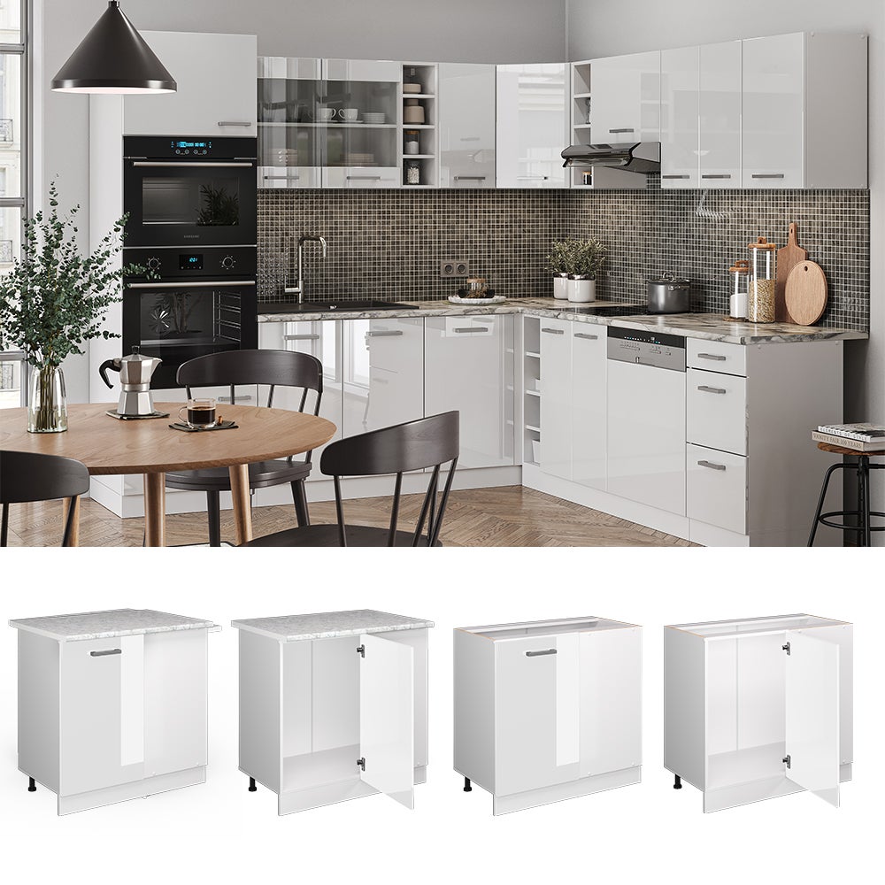 Vicco Meuble dangle R-Line, Blanc Haute brillance, 86cm sans PT - 2