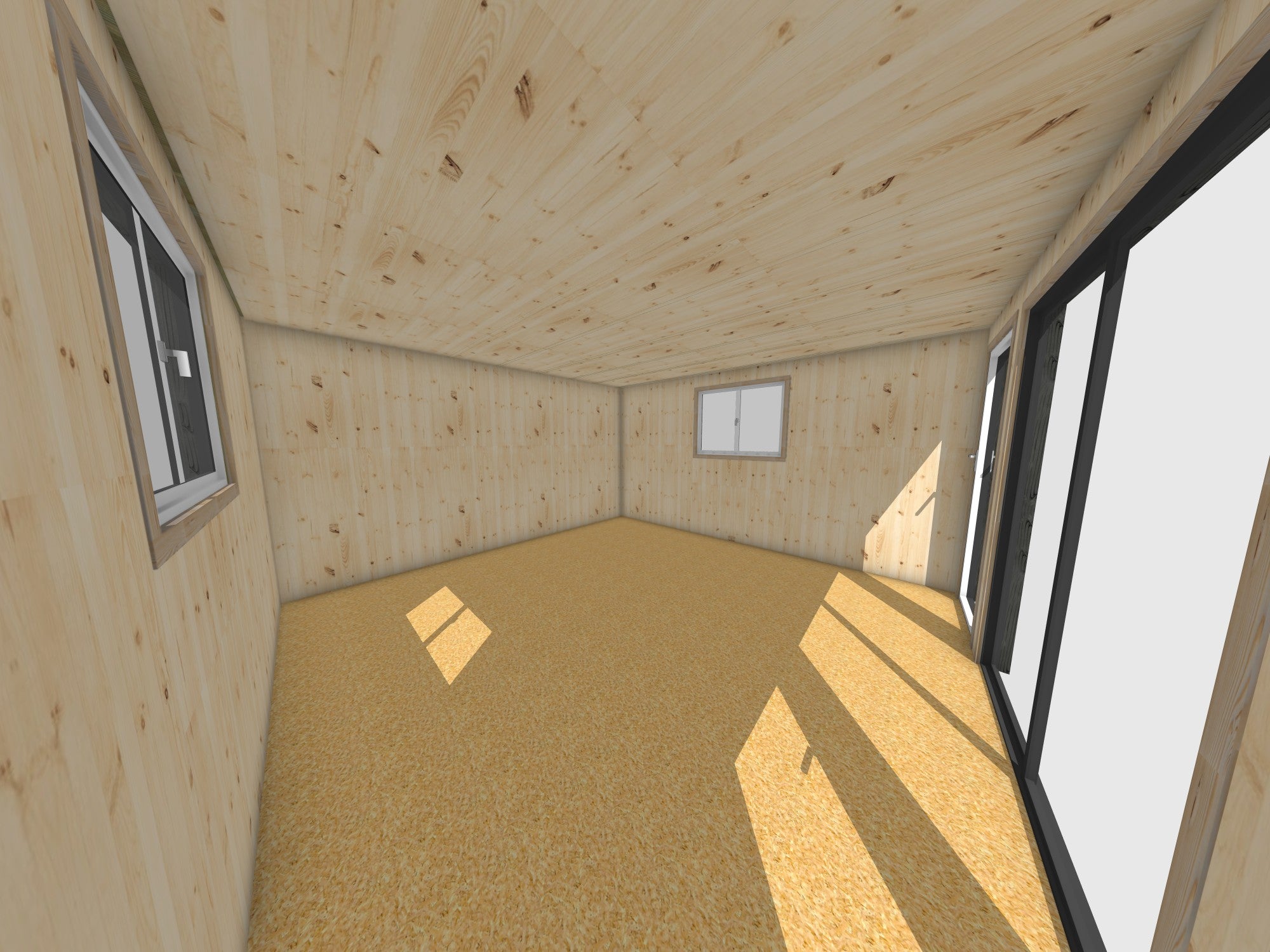 Extension maison en bois en bois 4,4 x 4,6 x 2,7 m avec plancher isolé - 5