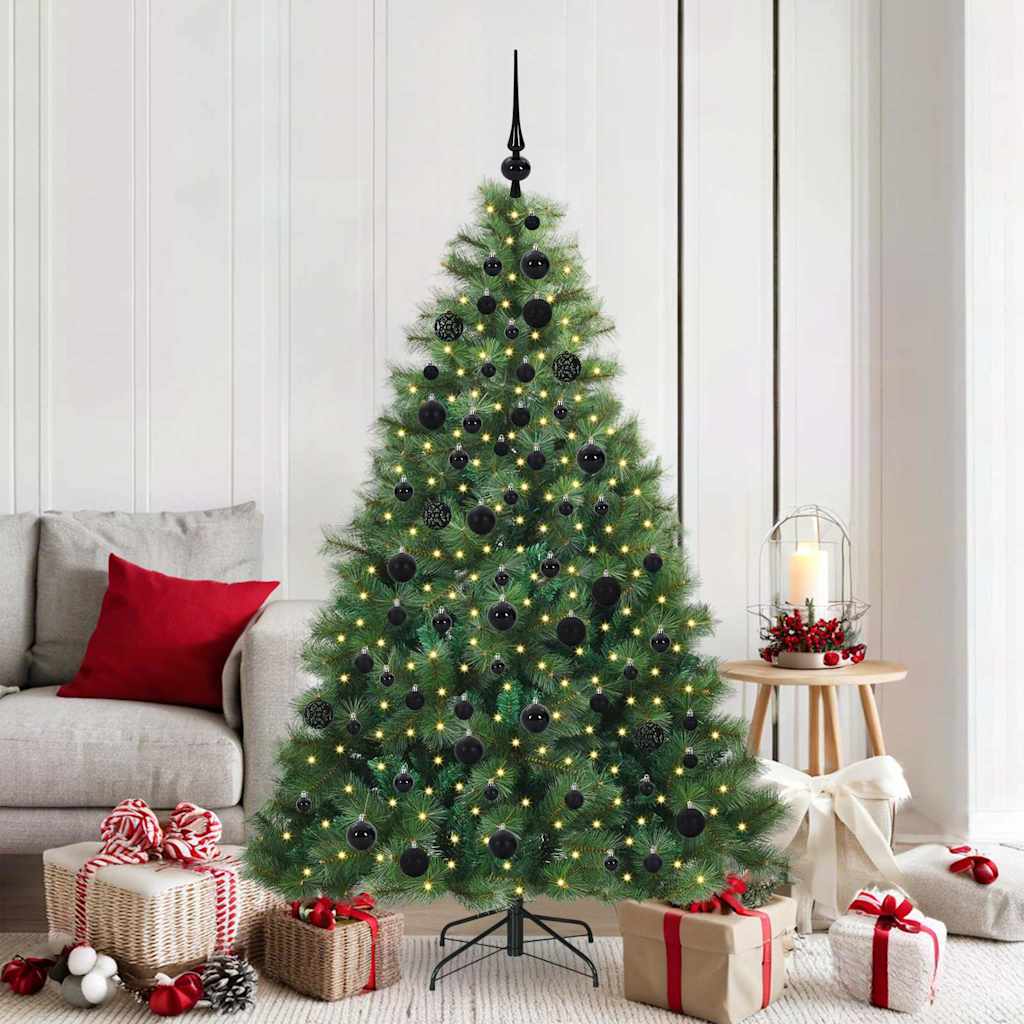 Sapin de Noël | Arbre de Noël artificiel avec 300 LED Vert 180 cm PE et PVC - 2