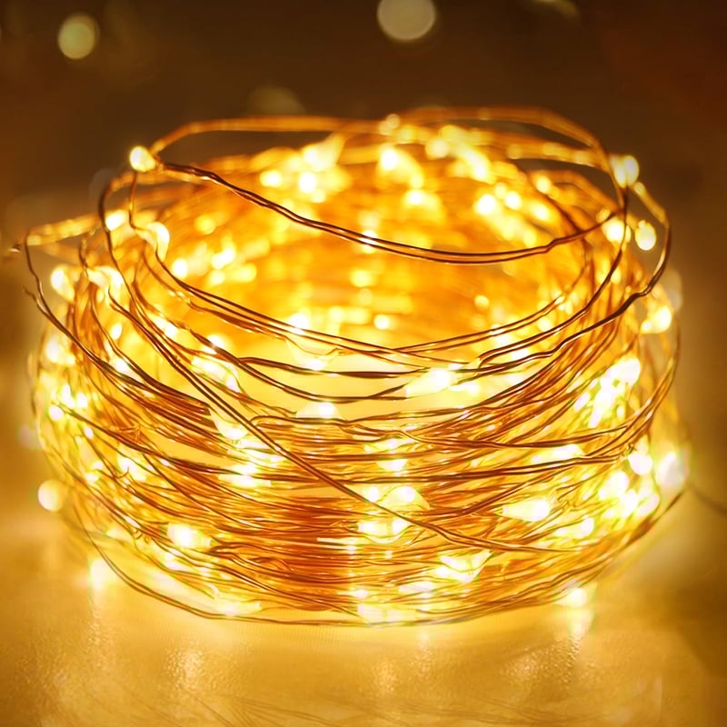 Lampki sznurkowe na baterie z timerem, 3M 30 LED druciki miedziane Fairy Lights, lampki LED na baterie na imprezę, Boże Narodzenie, Halloween, ślub