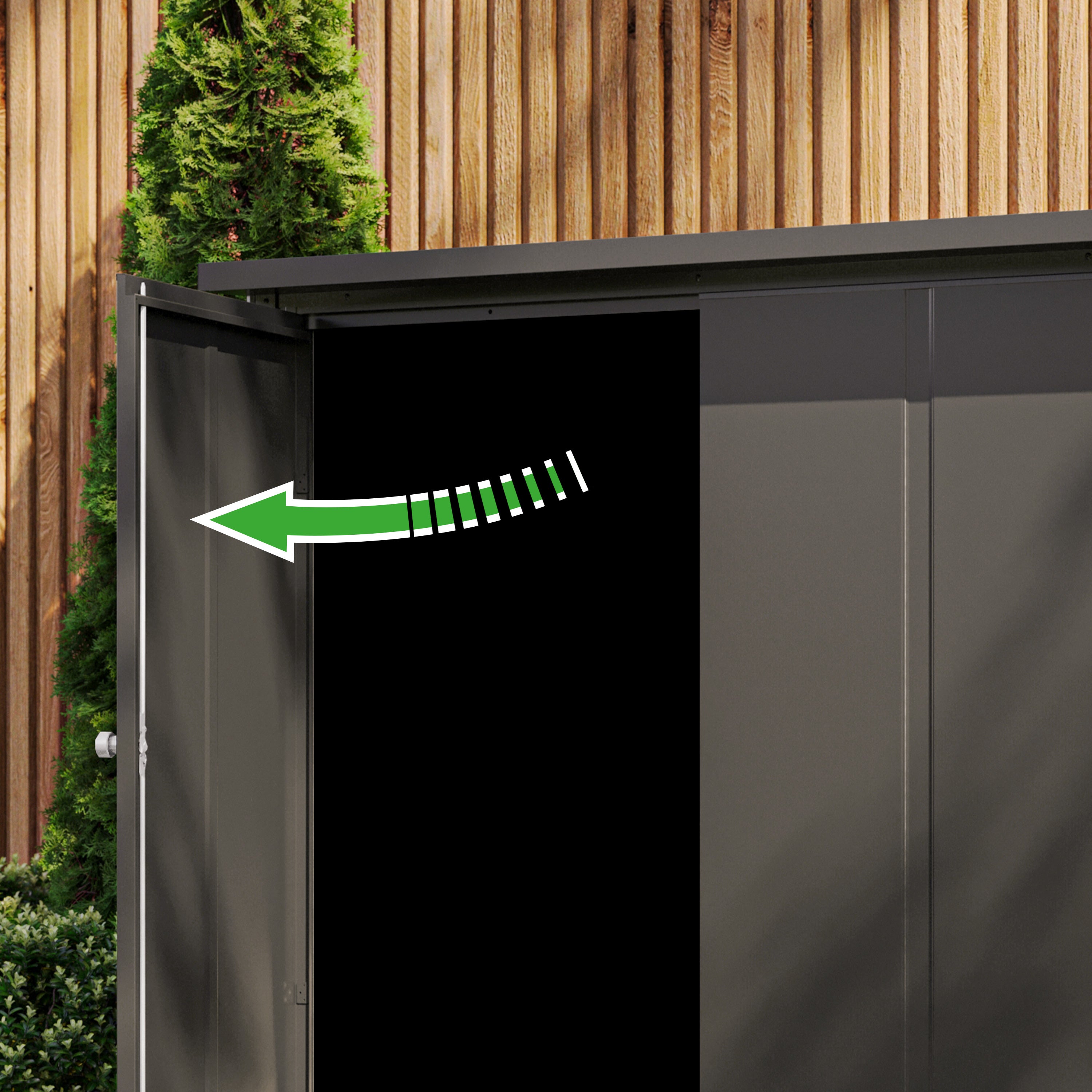 GFP Primeyard Armario exterior metálica 84x84x131 cm Caseta de jardín antracita incl. suelo - 9