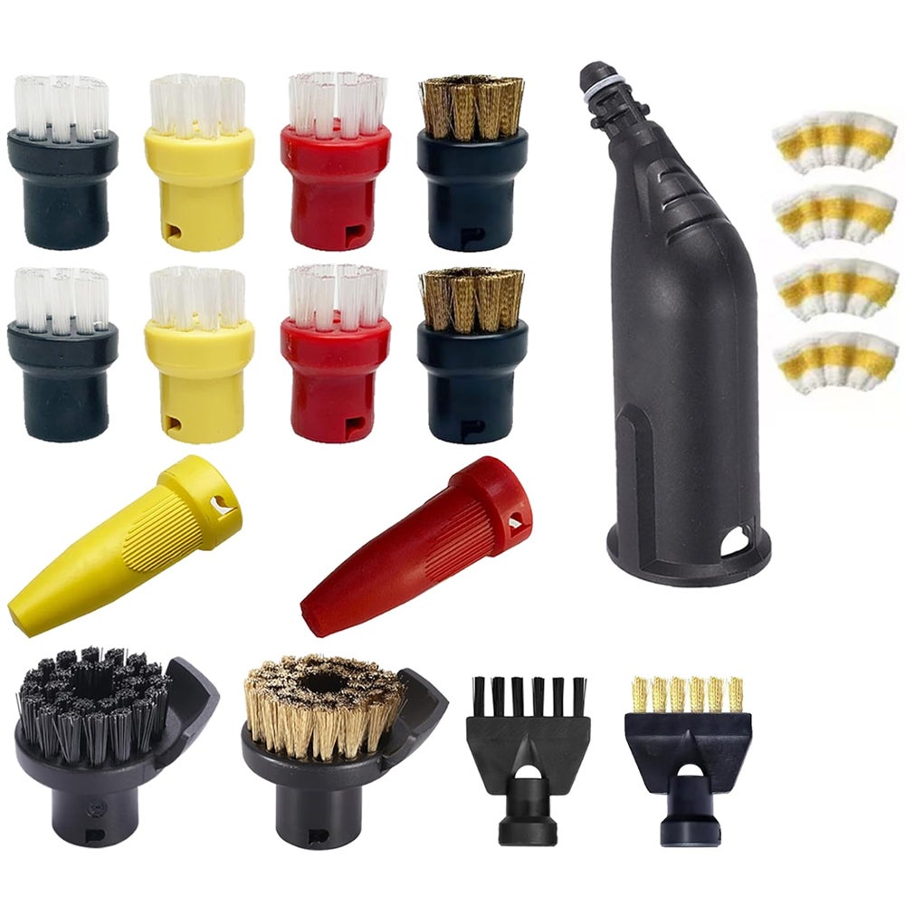 Zestaw 19 akcesoriów do czyszczenia parowego Karcher Easyfix SC1 SC2 SC3 SC4 SC5, zestaw okrągłych szczotek, dysza, końcówka, części zamienne