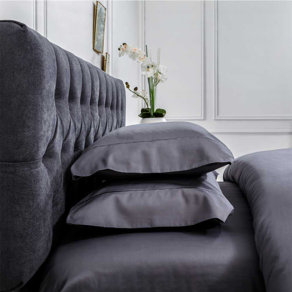 Cotton artean - funda nórdica saten algodon egipcio 300 hilos gris 220x220 cama 135