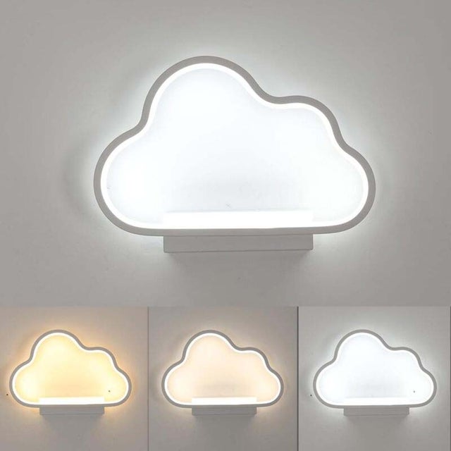 Kinkiet chmurka 14W LED, 3-kolorowe regulowane światło – Minimalistyczna lampka nocna do pokoju dziecięcego, korytarza, salonu