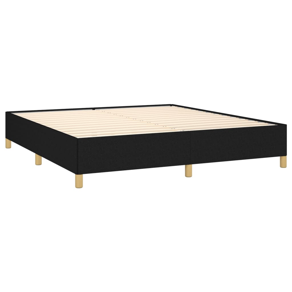 Cadre de lit sans matelas noir 180 x 200 cm tissu - 4