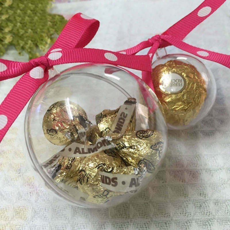 Lot de 15 boules en plastique transparentes à remplir, idéales pour les cadeaux artisanaux et les décorations de Noël. - 3