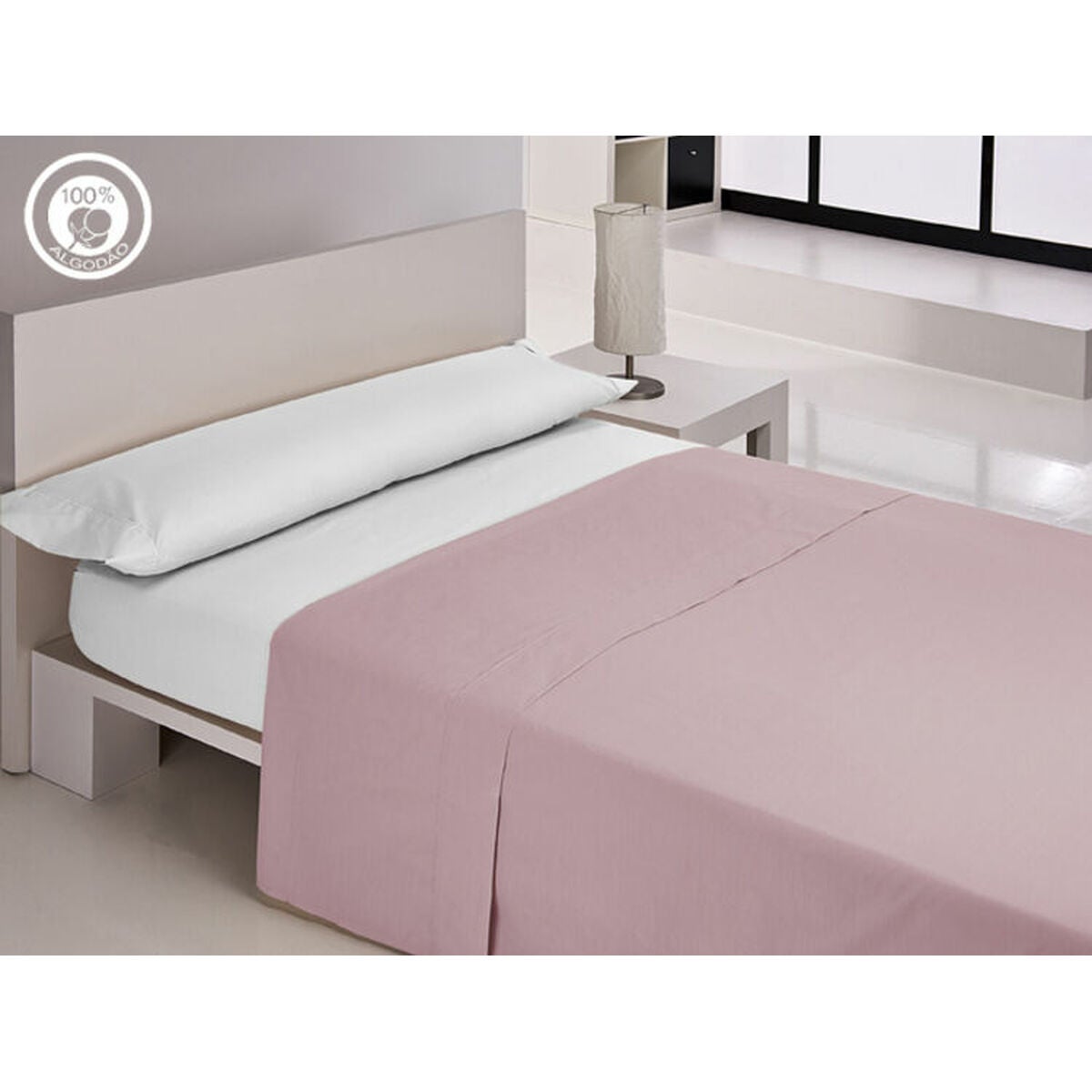 Sábana encimera happy home lisos cotton malva cama de 105