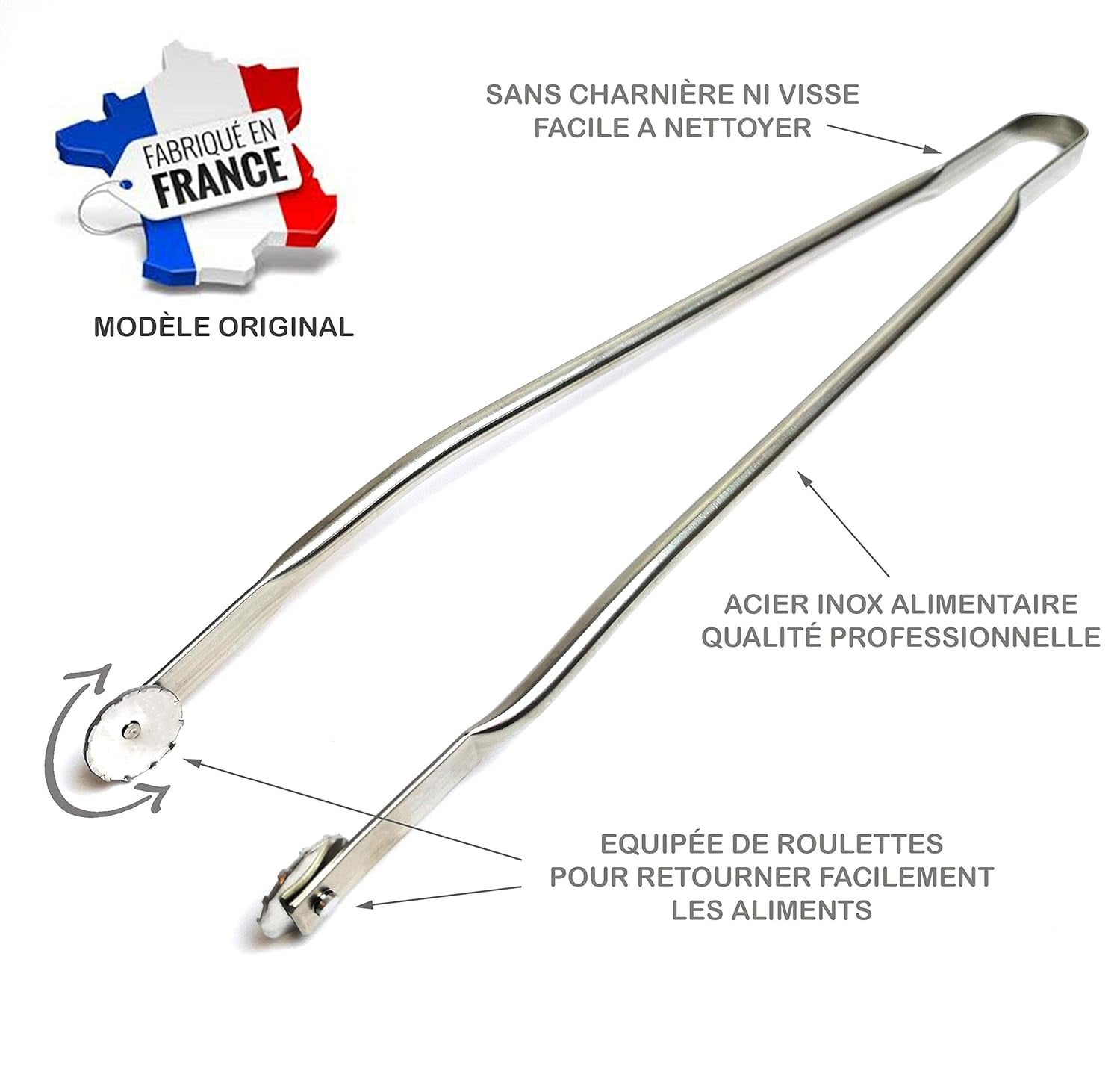 Pince à roulettes pour retourner les saucisses Grill'Up 50 cm - 3