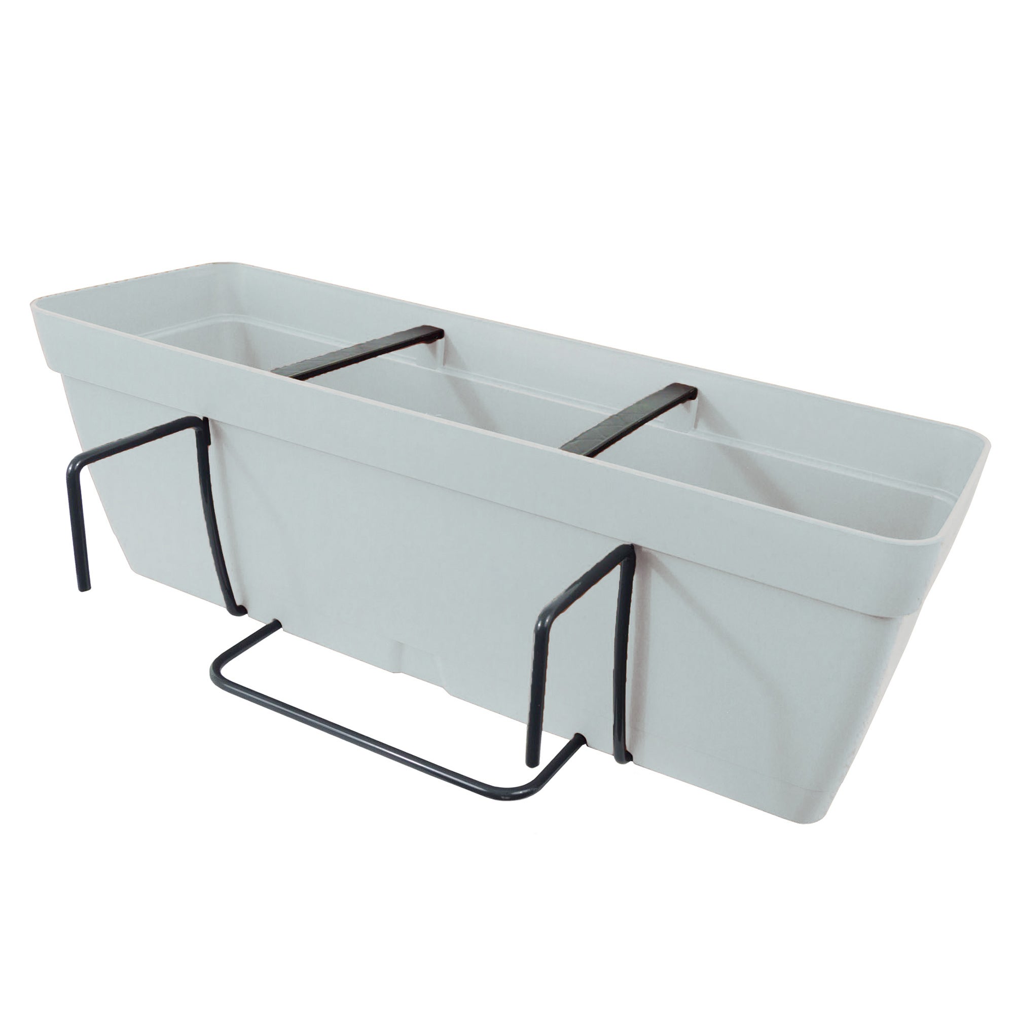 Jardinière de balcon avec support en métal ZANVIC 60x16x16 cm Anthracite - 2