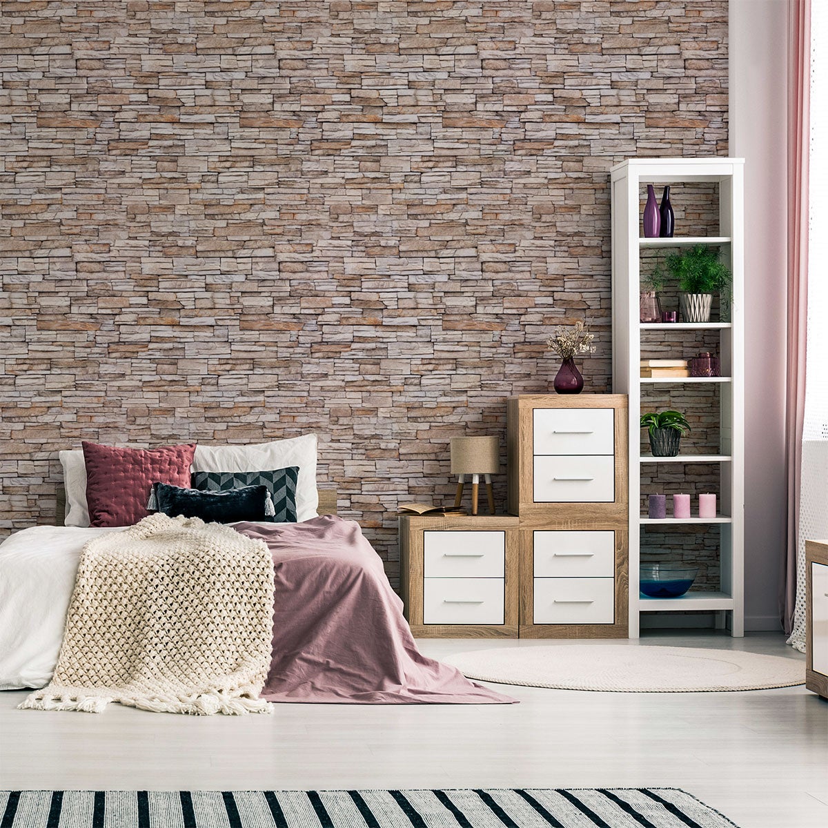 Adesivi pietra Rivestimento in pietra della Besançon - Sticker adesivo - adesivi murali - 60x60cm - 5