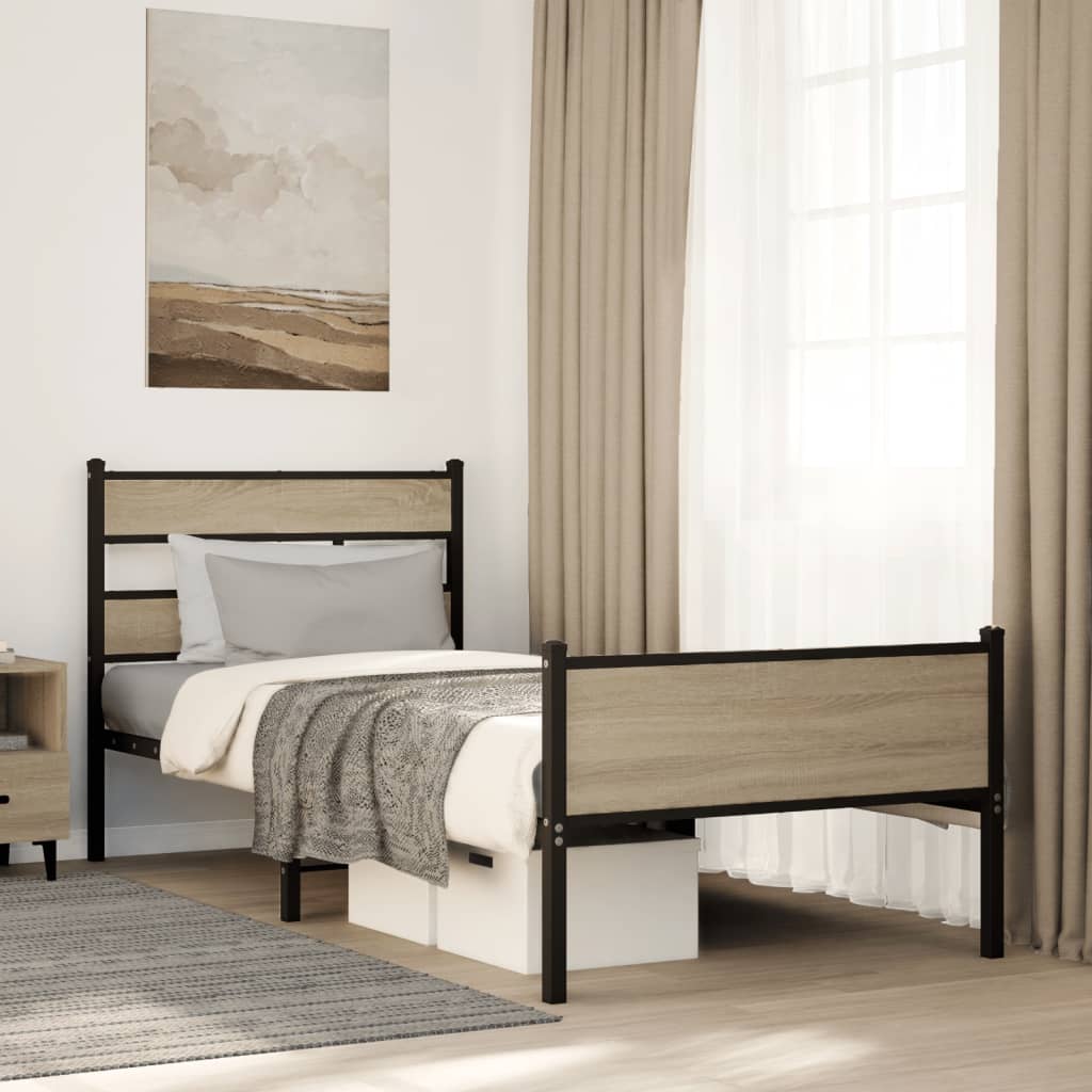 Łóżko Metalowe Rama Łóżka Metalowa Ze Stelażem Pokoj Sypialnia 90x190 cm