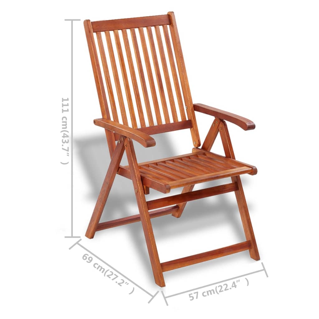 Maison Exclusive - Chaises pliables de jardin lot de 2 Bois solide d'acacia Marron - 9
