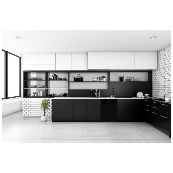 Lave-vaisselle pose libre CONTINENTAL EDISON - 15 couverts - Largeur 59,8 cm - Classe D - moteur induction - 39 dB - Noir - 5