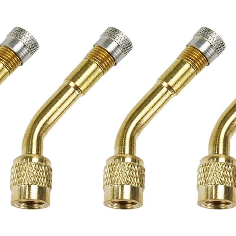 Przedłużacz zaworu opony 135 stopni do samochodów, motocykli, rowerów, zawór uniwersalny (opakowanie 4 szt., złoty)