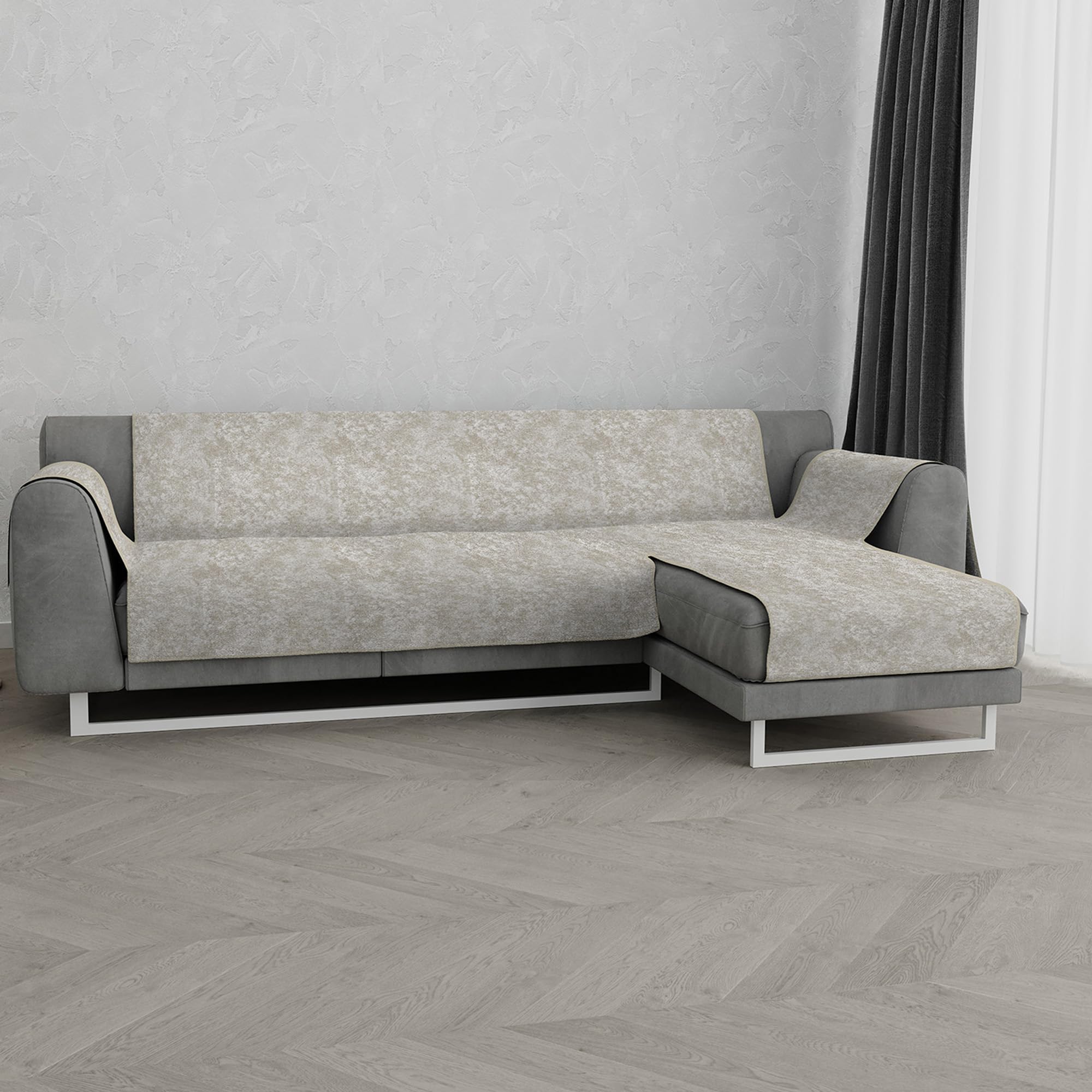 Lot De 14 Housses En Mousse Pour Canapé Et Chaise Longue - Antidérapantes Avec Poignées, Noir
