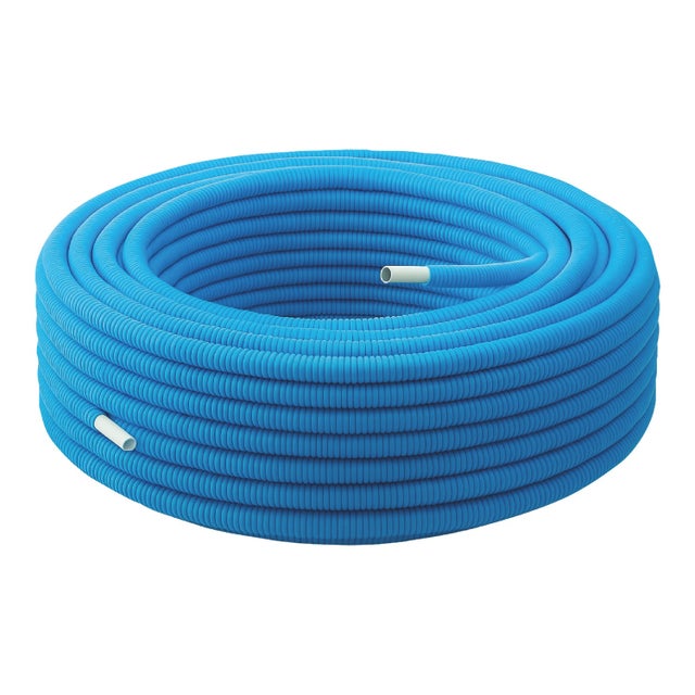 Tube multicouche gainé bleu Ø16 en couronne de 50 mètres