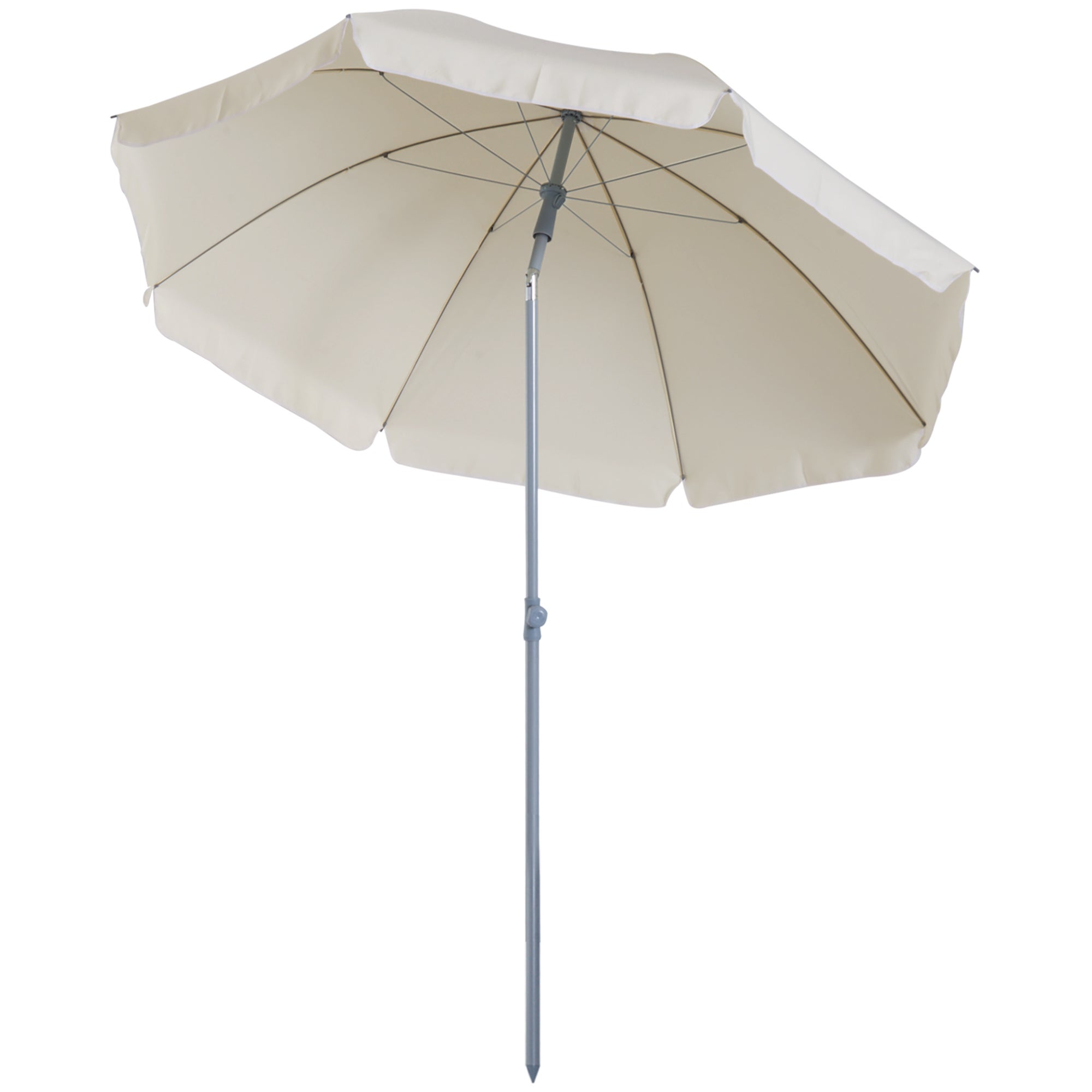 Parasol De Jardin Portable 2x2m Outsunny - Toile Carrée Ajustable, Pied Pointu Pour Sable/sol - 7