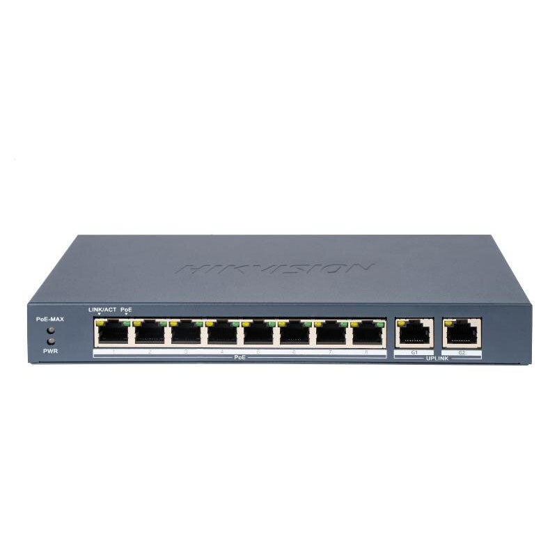 Hikvision Switch Poe 8 Puertos 100Mbps 2 Puertos Gigabit Rj45 No Gestionable , Leroy Merlin