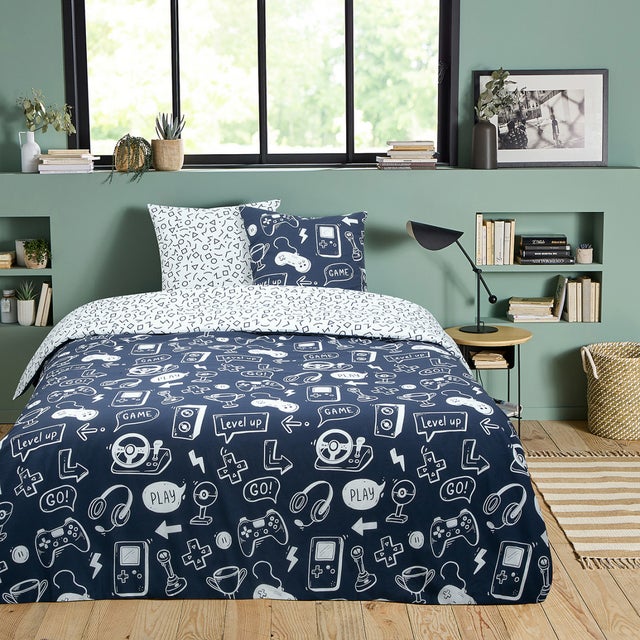 Parure de lit jeux vidéos en coton 200x200cm