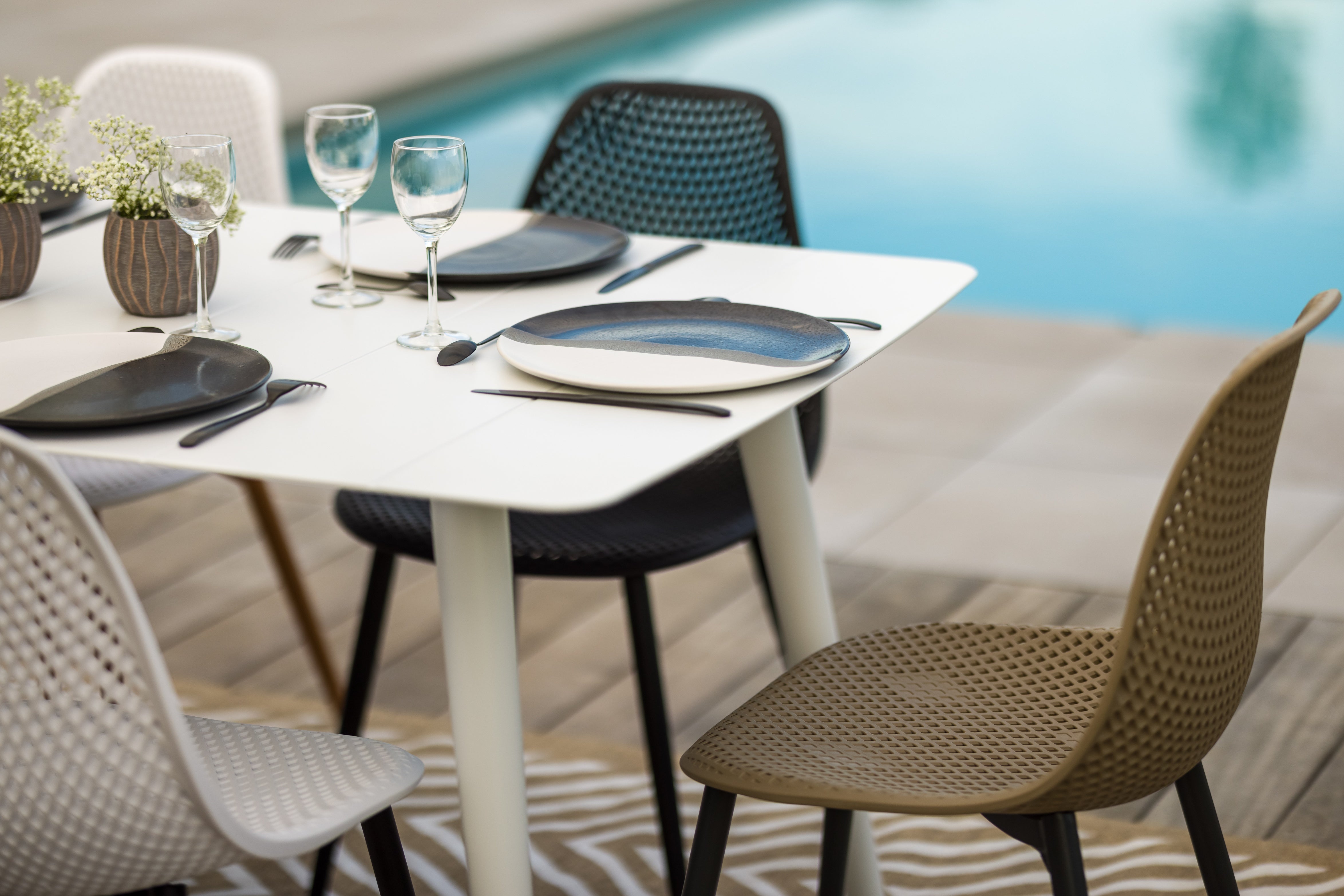 Lot de 2 chaises de jardin Malte taupe JARDILINE - 4