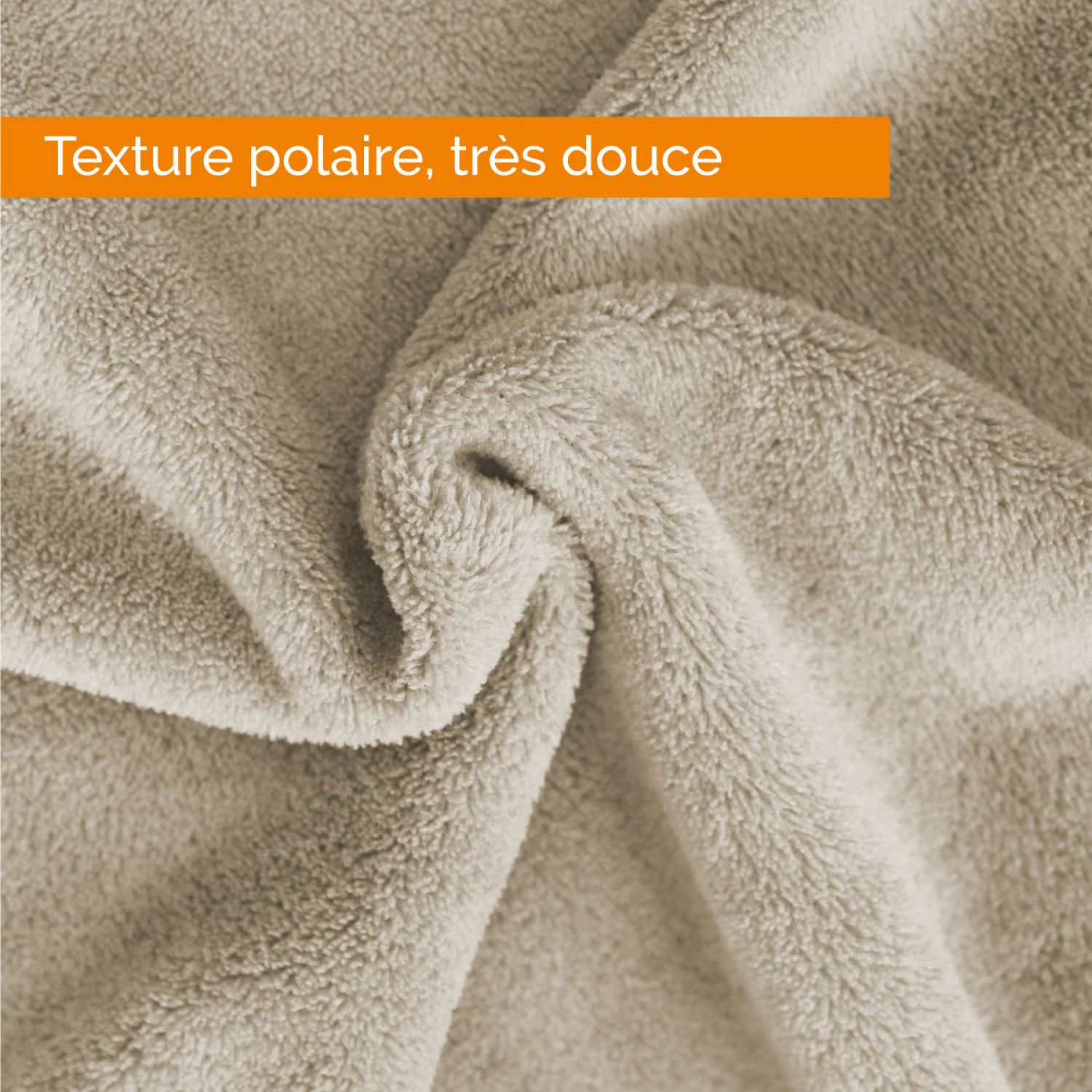 Couverture, plaid polaire 220 x 240 cm en flanelle ultra doux - Beige - Vivezen - 2