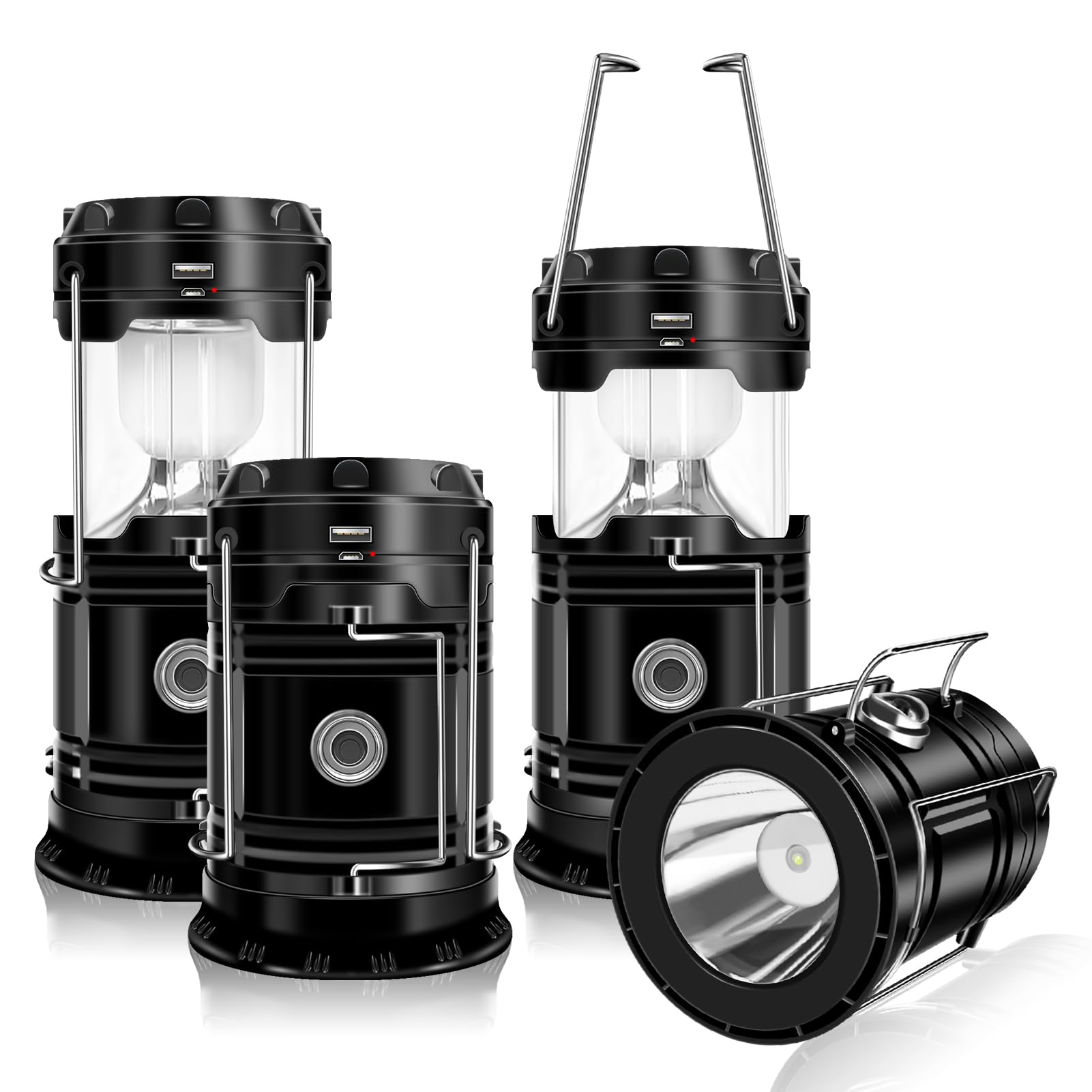 Zestaw lamp solarnych kempingowych lampki do namiotu lampki wiszące do użytku wewnątrz i na zewnątrz wodoodporne niezbędne podczas Twoich przygód