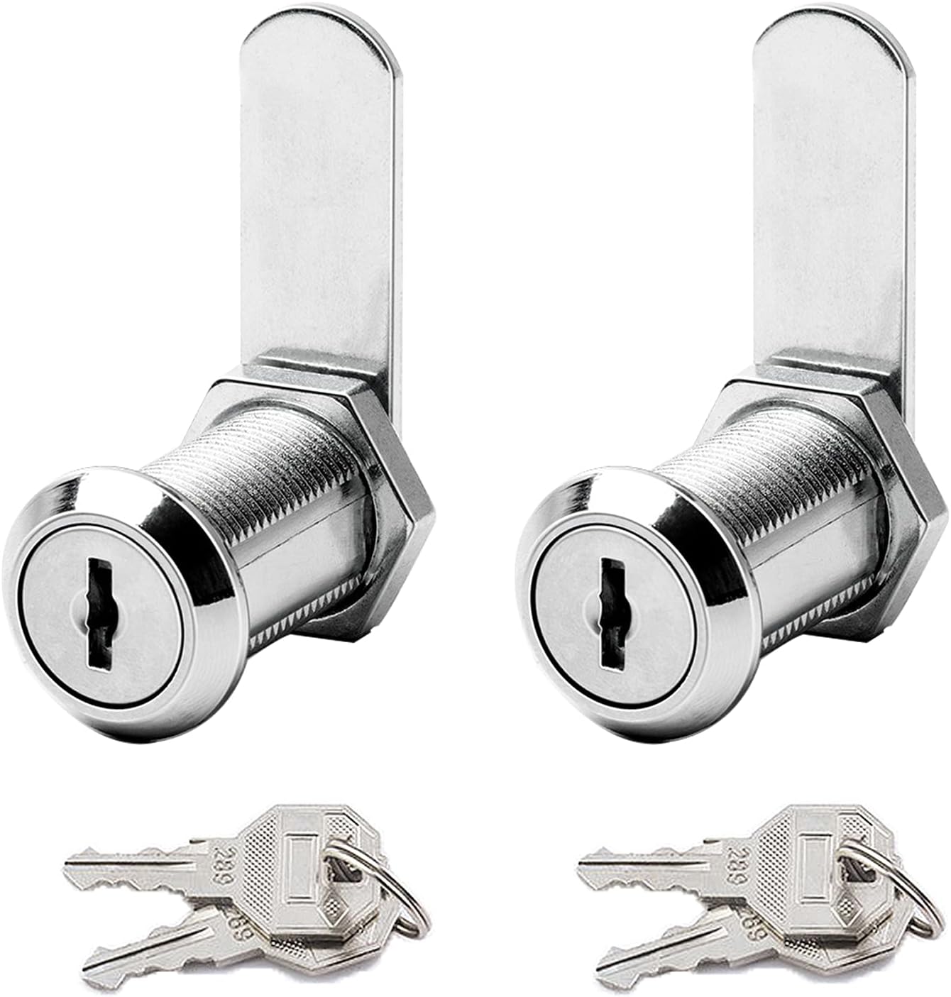 Zestaw 2 zamków do skrzynek pocztowych 30 mm Zamek bezpieczeństwa - Zamek meblowy - Cylinder krzywkowy z 4 kluczami