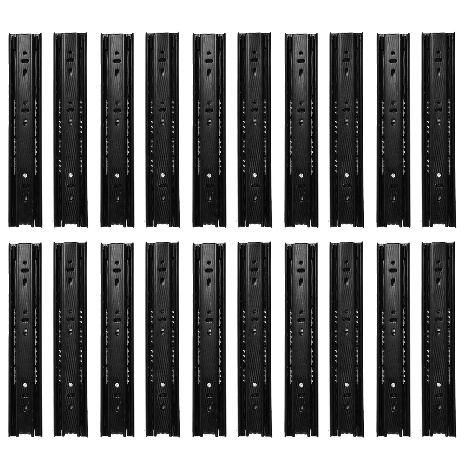 Lot De 10 Paires De Glissières De Tiroir à Billes 16" - Extension Complète - Acier Zingué
