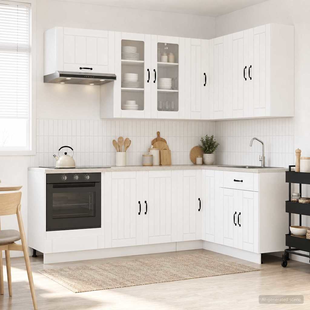 Vidaxl Unidad De Cocina Lucca 8 Uds. Madera De Ingeniería Blanco , Leroy Merlin