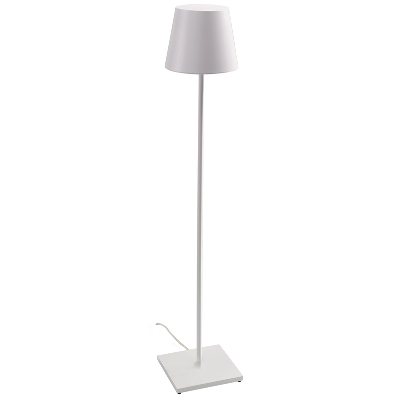 Lampa podłogowa Poldina White 230V z wtyczką 28x150cm – nowoczesny design z aluminium
