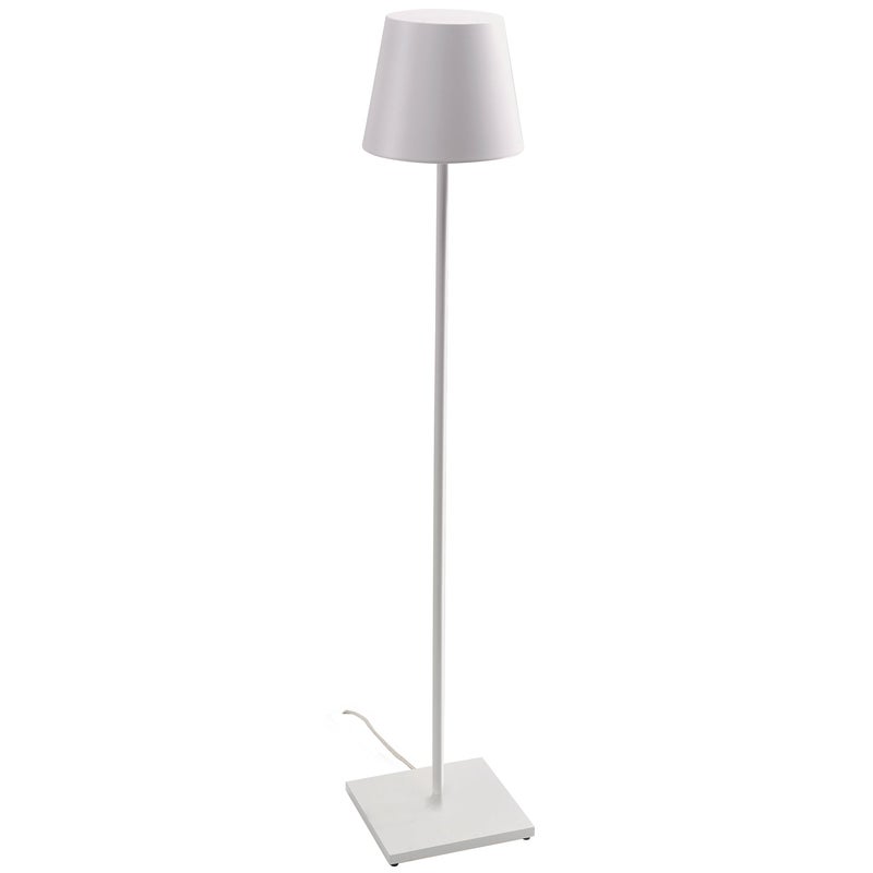 Lampa podłogowa Poldina White 230V z wtyczką 28x150cm – nowoczesny design z aluminium