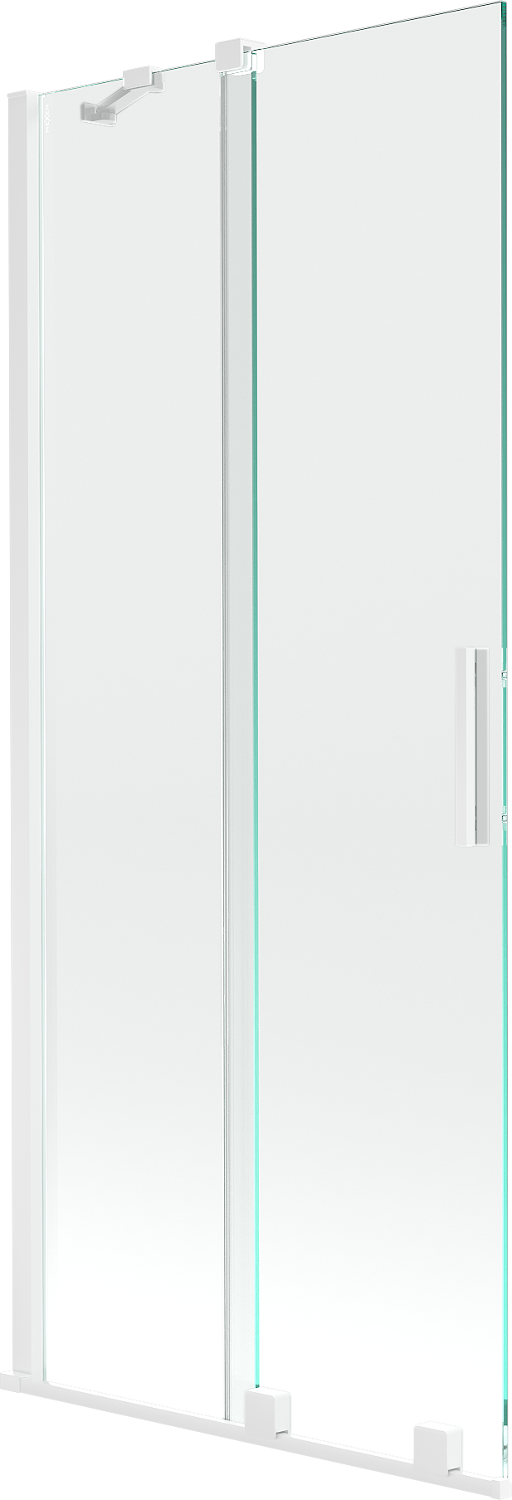 Mexen Velar parawan nawannowy 2-skrzydłowy rozsuwany 85 x 150 cm, transparent, biały - 896-085-000-01-20