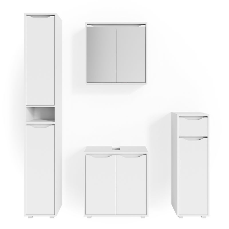 Vicco Zestaw mebli łazienkowych Ruben, Biały, 4 części