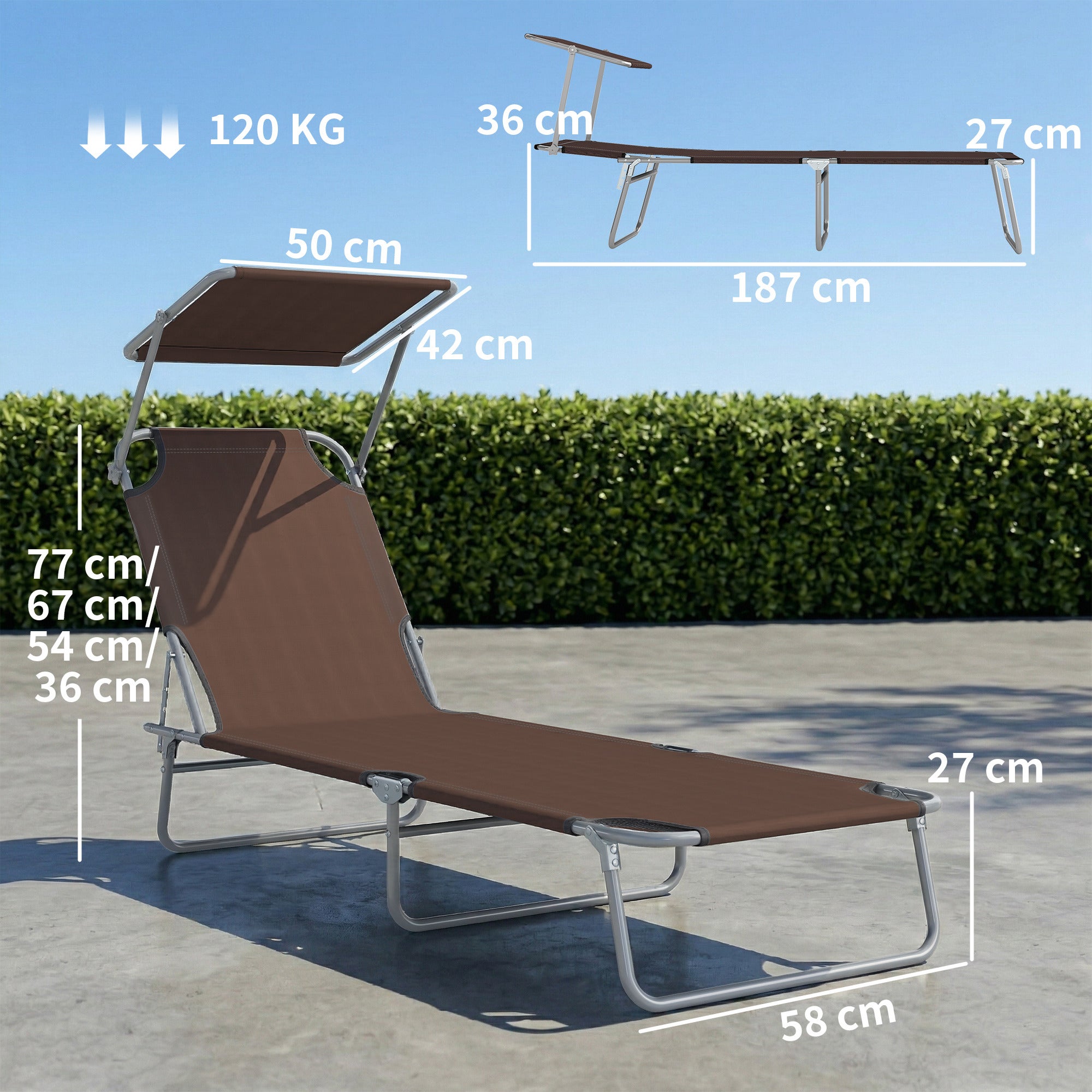 Transat bain de soleil pliable grand confort - 3